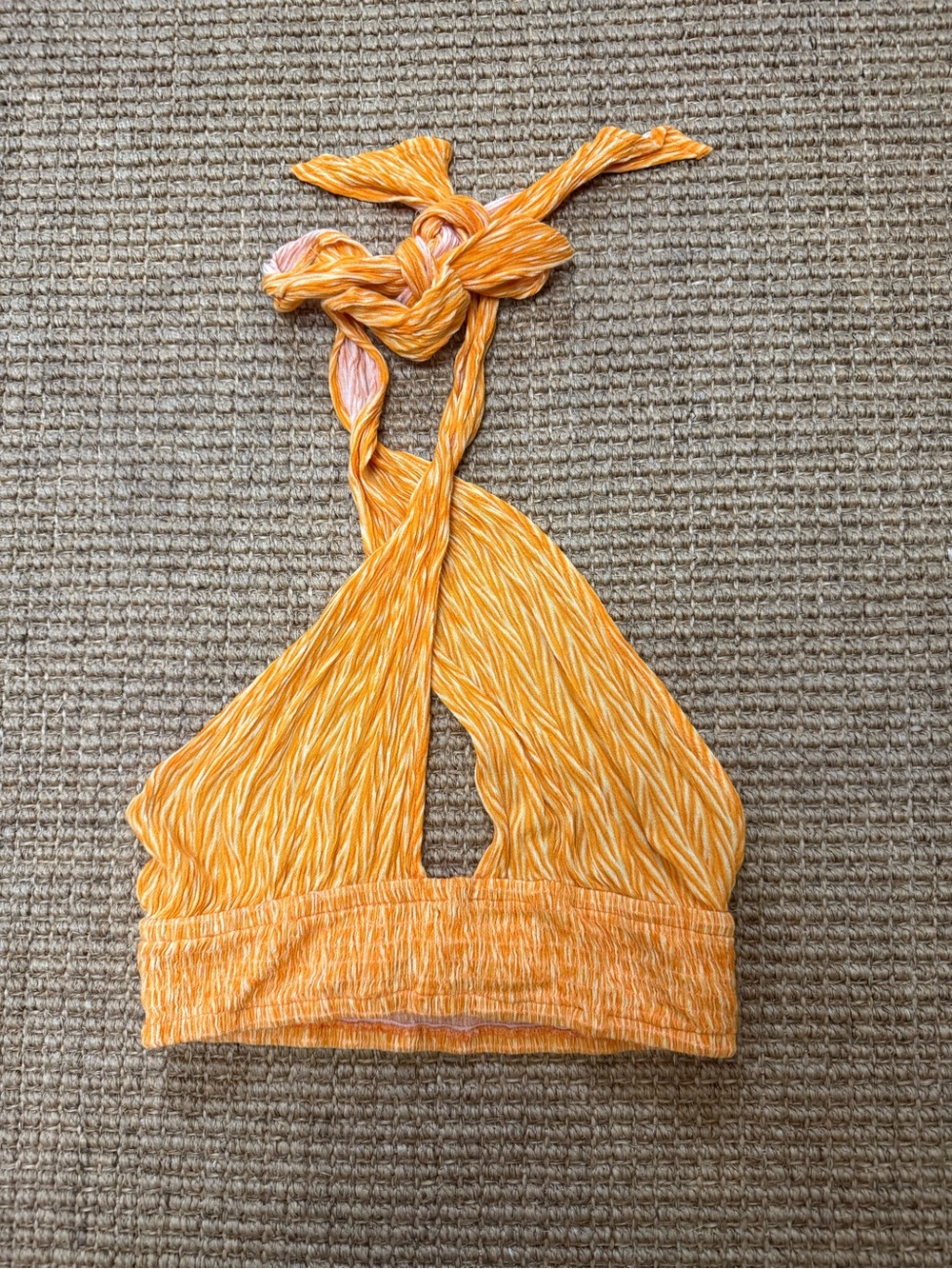 Princess Polly Halter criss cross top bright orange